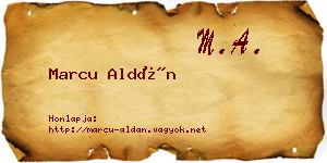 Marcu Aldán névjegykártya